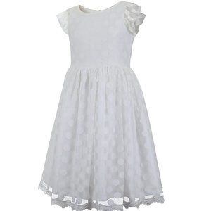NWT Emma Riley White Polka Dot Tulle Dress